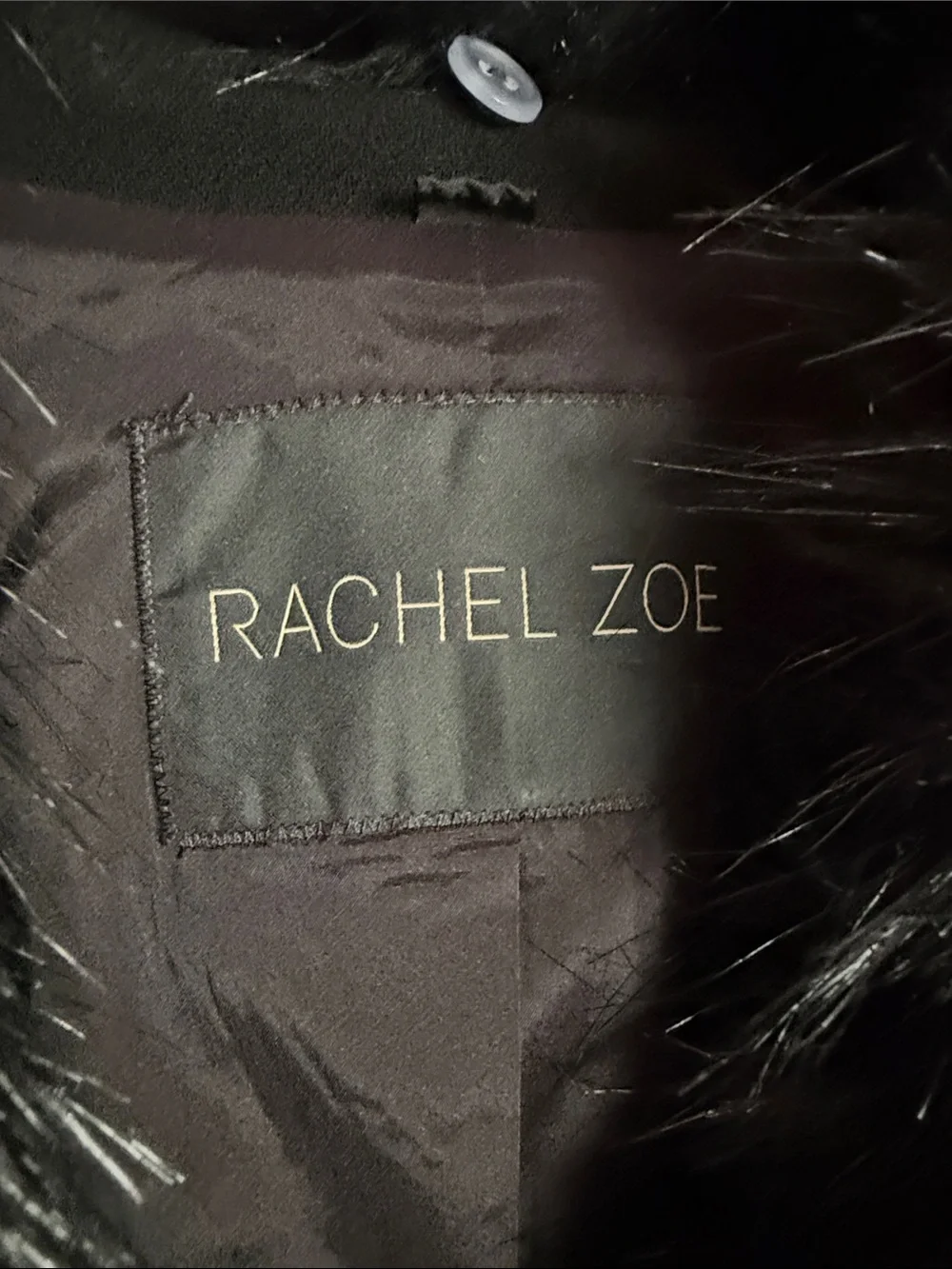 Rachel Zoe Black Blazer with detachable Faux Fur Collar size 6 NWOT
